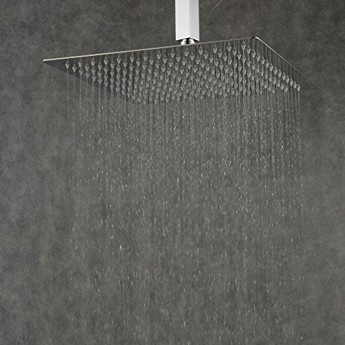 Beelee Bls316c-cb pommes de douche fixes carré à effet de pluie tête de douche en acier inoxydable (40 x 40 cm) 0601187614907 (0601187614907)