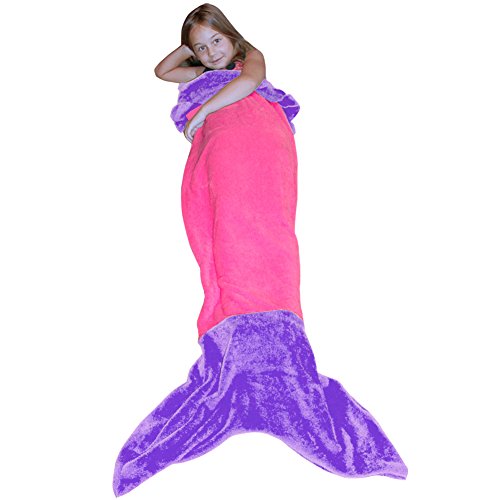 Fille queue de sirène velours corail couvertures de sirène sac de couchage pour enfant petite sirène 0601187677674 Dressyday