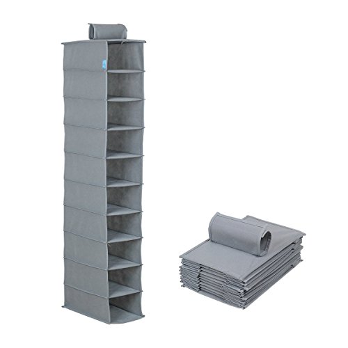 MOHO&HOME moho & Home 10-shelf Large en tissu à suspendre Rangement étagères armoire, gris code EAN 0601187996249 