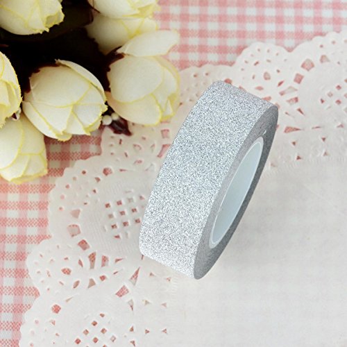 manyi MANYI 10m DIY Ruban Paillettes Auto-Adhésif Masquant Autocollant Artisanat Décoration (argent) code EAN 0601308120447 