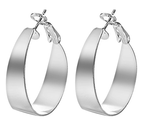 Bigood 1paire boucle d'oreille femme argent 925 plaqué anneau clip anniversaire fête mode code EAN 0601783534036 