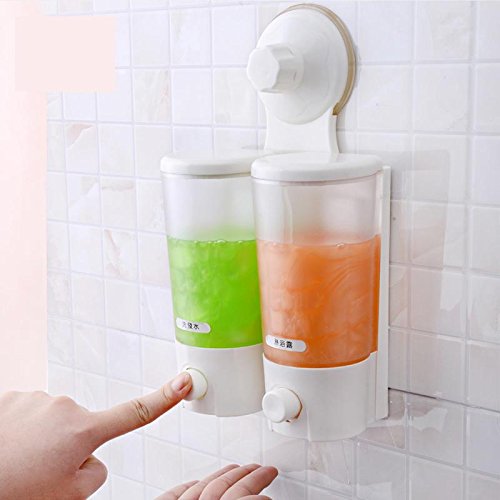 womei Double distributeur de savon liquide main mural à ventouse pour hôtel de Salle de Bain 0601951489168 (0601951489168)