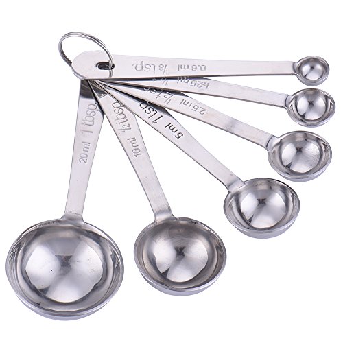 M 6pcs cuillères doseuses en acier inox ronde c...