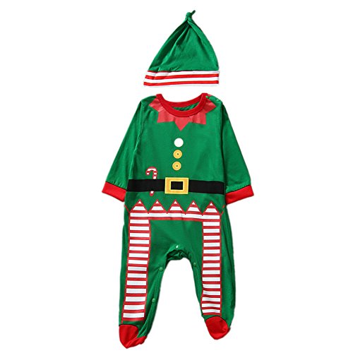 Per Déguisement Père Noël Costume 6-9 mois Infantile Unisexe Bébé, 2 Pièce Costume et Bonnet, avec Pieds pleine conception Enveloppé-Vert code EAN 0602391419500 