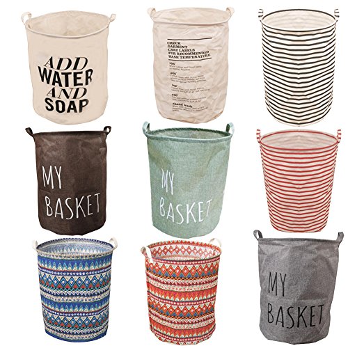 Panier a linge sale pliable en toile imperméabl...