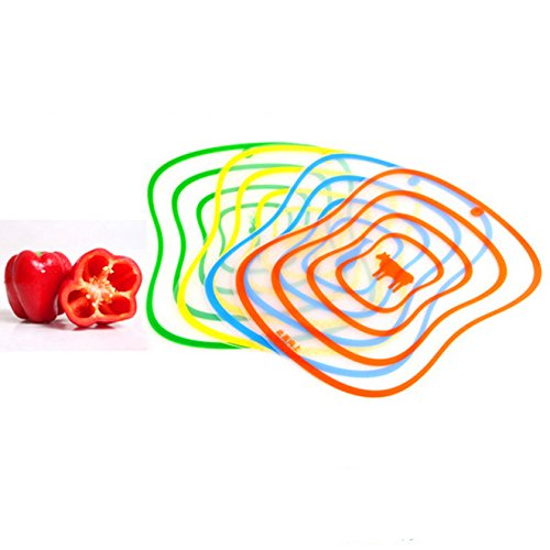 Fomccu fomccu Lot de 5 Bloc Planche à découper en plastique Portable antidérapant givré Antibacteria légumes à découper viande indispensable pour la cuisine 0602456194021 (0602456194021)