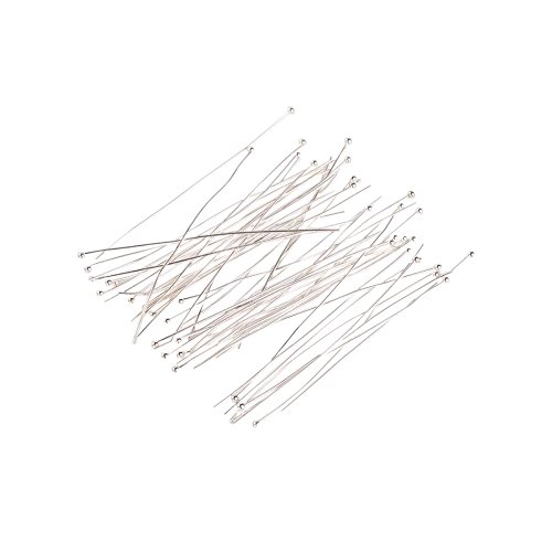 pandahall Pandahall- 50pcs Aiguilles Clous Tiges à Tête plaque argent pr DIY de bijoux et les designs de collier, taille: environ 0.5mm d'epaisseur, 50mm long, aiguille: 1.5mm code EAN 0602464886642 