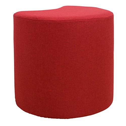 Repose-pieds pouf tissu lune rouge mobilier cha...