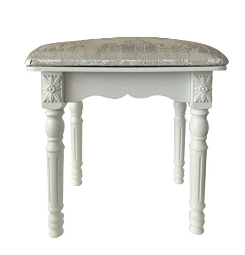 R Becca srl tabouret chaise coussin argent bois fleur blanc shabby chic chambre salle de bain (cod. 0-1664) code EAN 0602561525239 