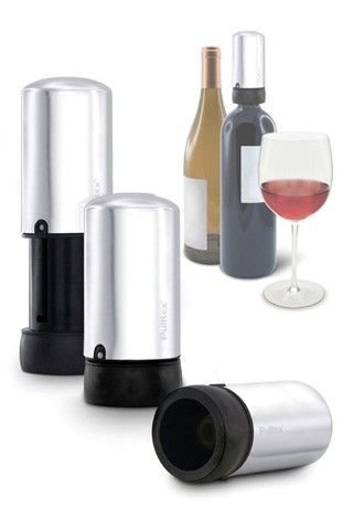 Pompe vide-air et bouchon à vin inox - Pulltex