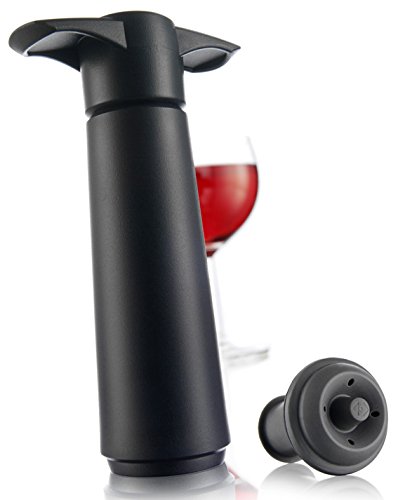 Wine Saver noir, pompe à vide et 2 bouchons pou...