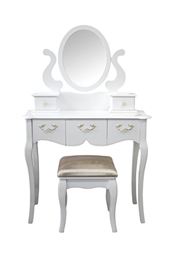 Rebecca coiffeuses blanque table de toilette ma...