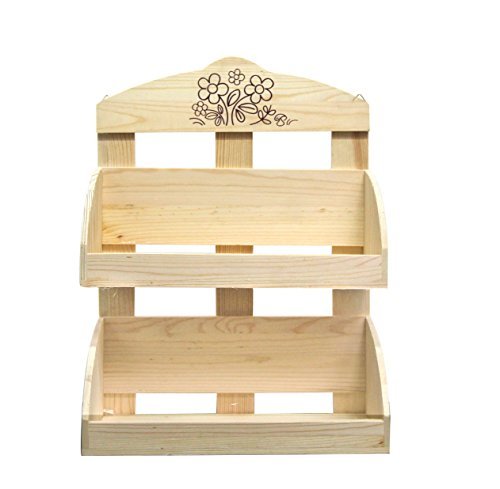 Etagere murale bois clair rustique cuisine entr...