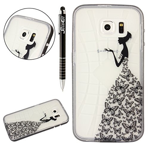 SainCat Coque housse samsung galaxy s6, coque silicone etui housse, galaxy s6 silicone case soft gel cover anti-scratch transparent case tpu cover,fonction support protection complète magnétique shell, couvrir etui de protection cas en caoutchouc en ultra slim souple cristal clair gel tpu bumper cas case cover coque couverture etui pour samsung galaxy s6 + 1 x stylet 0602596866666 (0602596866666)