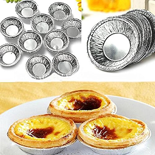 Butterme 50Pcs jetable oeuf tarte gâteau Cupcak...