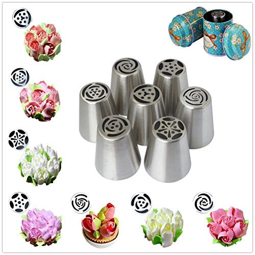 7 pièces russe tulip embout en acier inoxydable...