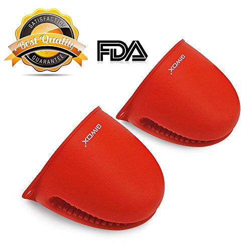 Giwox Gants de protection de cuisine en silicone- anti chaleur et imperméable - idéal pour four, barbecue,vaisselle (une paire) (rouge) 0602716514453 (0602716514453)