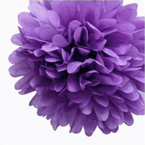 5pcs fleurs en papier de soie pompon décoration...