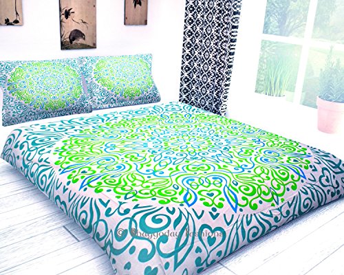 Mandala indien Couvre-lit réversible Parure de ...