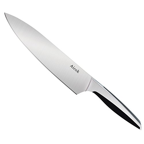 Couteau de chef en acier inoxydable avec lame a...