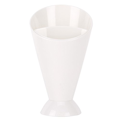 UQ 1pcs Cornet à frites+Pot à Sauce Blanc