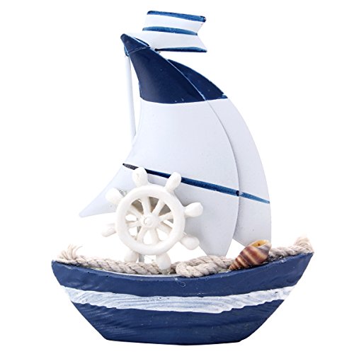 UQ Maquette de bateau à voiles En bois Rétro Go...