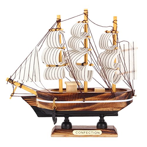 UQ Maquette de bateau Blanc 16CM En bois Fait à...