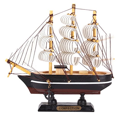 UQ Maquette de bateau Blanc 16CM En bois Fait à...