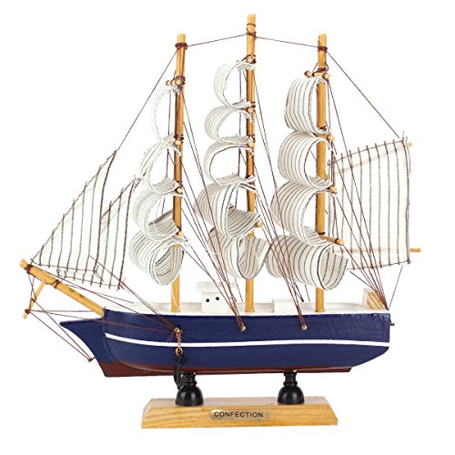 UQ Maquette de bateau Blanc 24CM En bois Fait à...