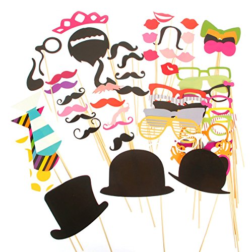 58pcs diy photo booth accessoires cheveux lunet...