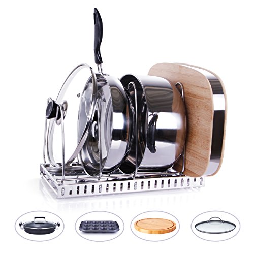 Porte-casseroles acier inoxydable support égout...