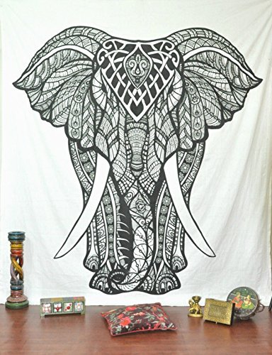 Handicrunch Indian Elephant Tapestry, Hippie Ta...