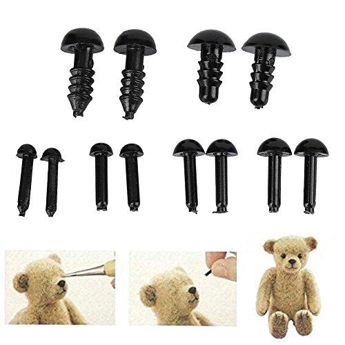 soledi 72 paires 3-8 mm Noir en plastique de sé...