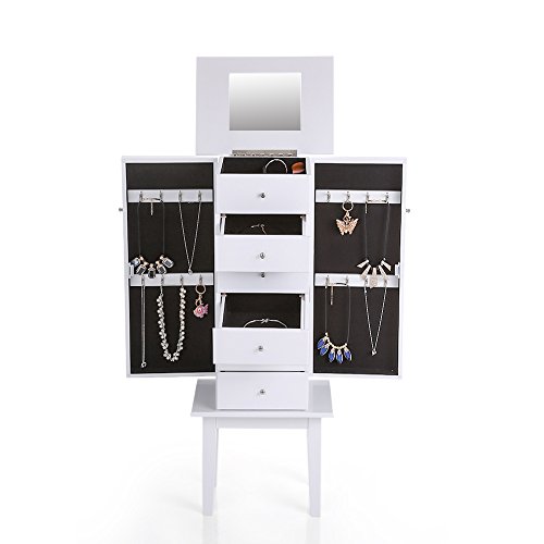 Boîte à bijoux avec miroir meuble pour rangement