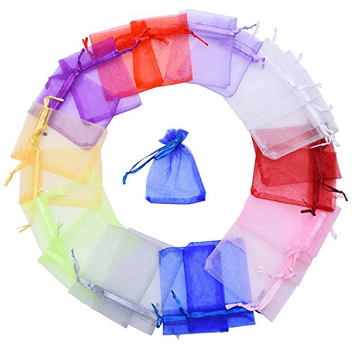100 pièces multi-couleur wedding favor sacs poc...