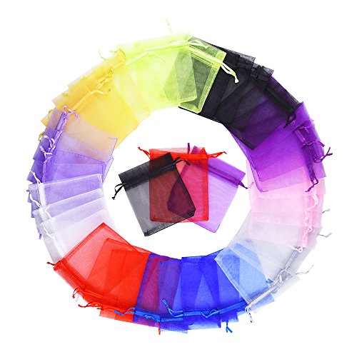 100 pièces multi-couleur wedding favor sacs poc...