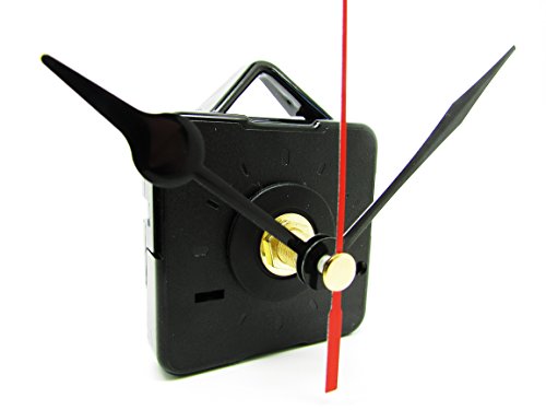 Dans Clock Shop Nouveau Moteur sans tic-tac Horloge à quartz Mouvement Mécanisme et aiguilles en métal Taille Moyenne - Axe - Sans Batterie Et Fixations, Métal, multicolore, 73mm Black Hands code EAN 0604428241528 