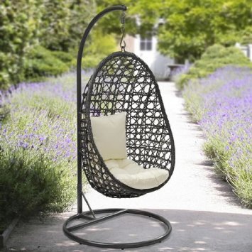 Yopih Cocoon fauteuil suspendu en rotin et osier avec coussin pour extérieur 0604753662234 (0604753662234)
