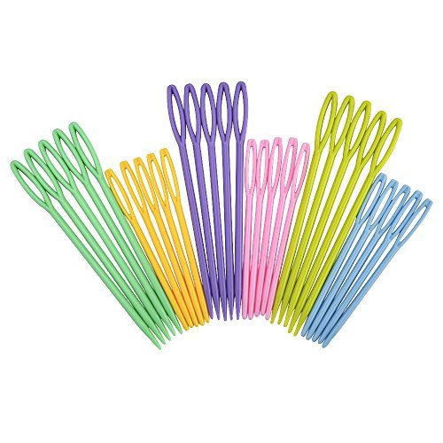 Aiguilles à tricoter plastique coloré, 30 pièces
