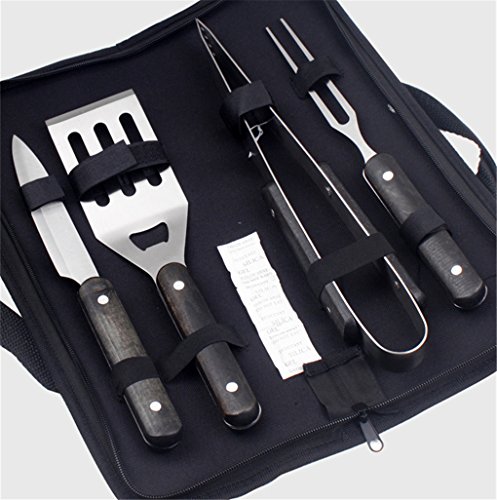 Set de 4 couverts à barbecue en acier inoxydabl...