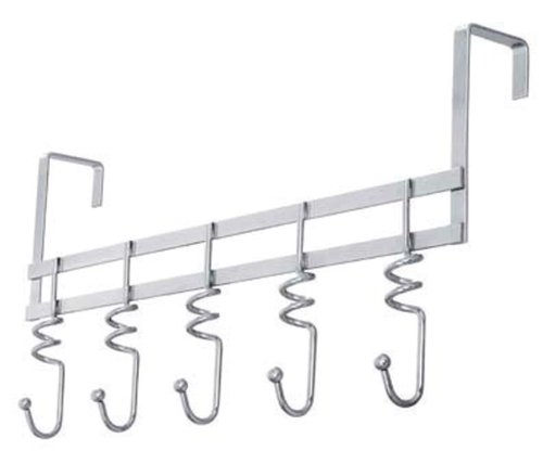 5 hook over door hanger, chrome