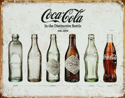 L'Évolution de Coca Cola Plaque en métal 42 x 3...
