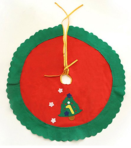 Couvre-pied sapin applique bordure ondulé vert ...