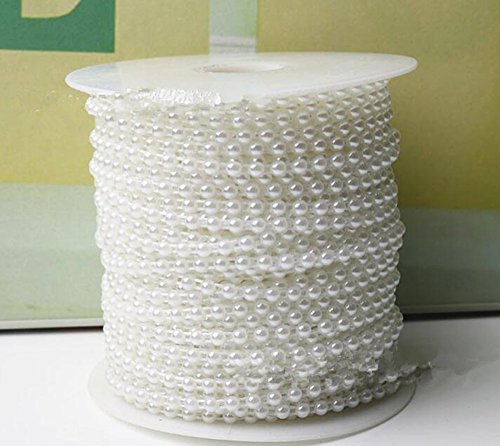 HDbeads 5m/50m round mariage de décorations de rouleaux de travail artificiel de couronne (50m, blanc) code EAN 0605760351593 
