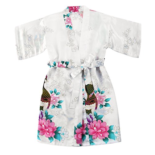 - robe - manches 3/4 - fille -  blanc - xx-large