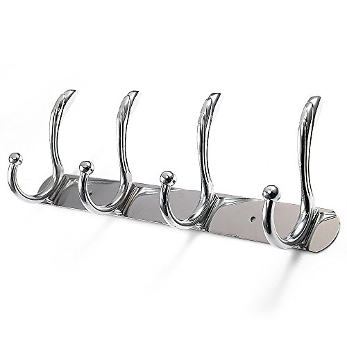 Crochet acier patère mural à 4 crochets porte m...