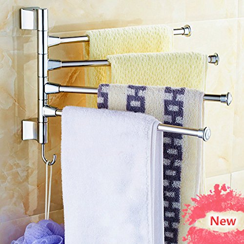 porte serviette mural en acier inoxydable 4 bar...