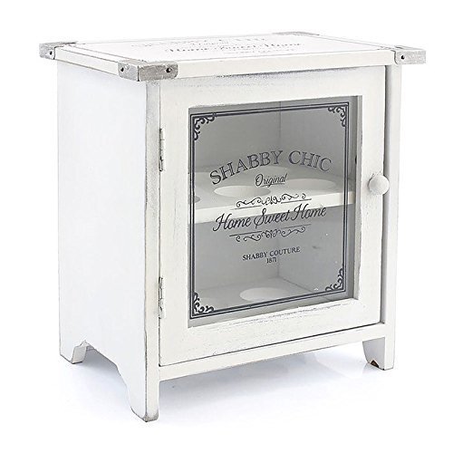 Style shabby chic en bois blanc rustique poulet poule Support pour œufs de rangement de cuisine 0606993149513 ukgiftstoreonline