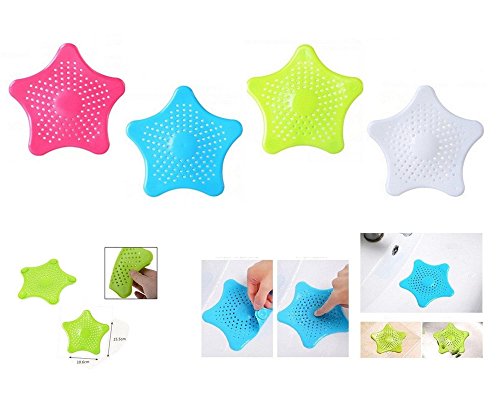 Superwinger 1*4pcs colorful drain hair catcher strong suction bath stopper strainer filter shower cover durable outlet hair filtration tub drain protector 15.2*15.2cm code EAN 0607569617603 