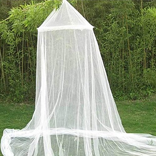 Tm) ciel lit moustiquaire dôme dentelle blanc r...